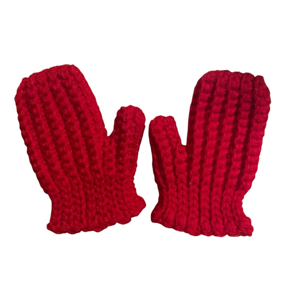 Handmade Toddler Crochet Winter Hat & Gloves - Picture 3 of 5